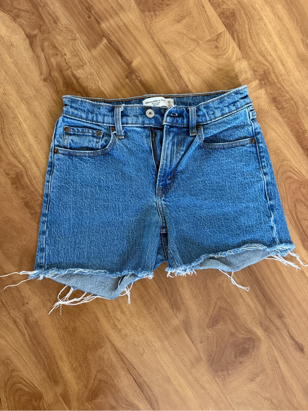 Abercrombie & Fitch Distressed Blue Denim Cutoff Shorts
